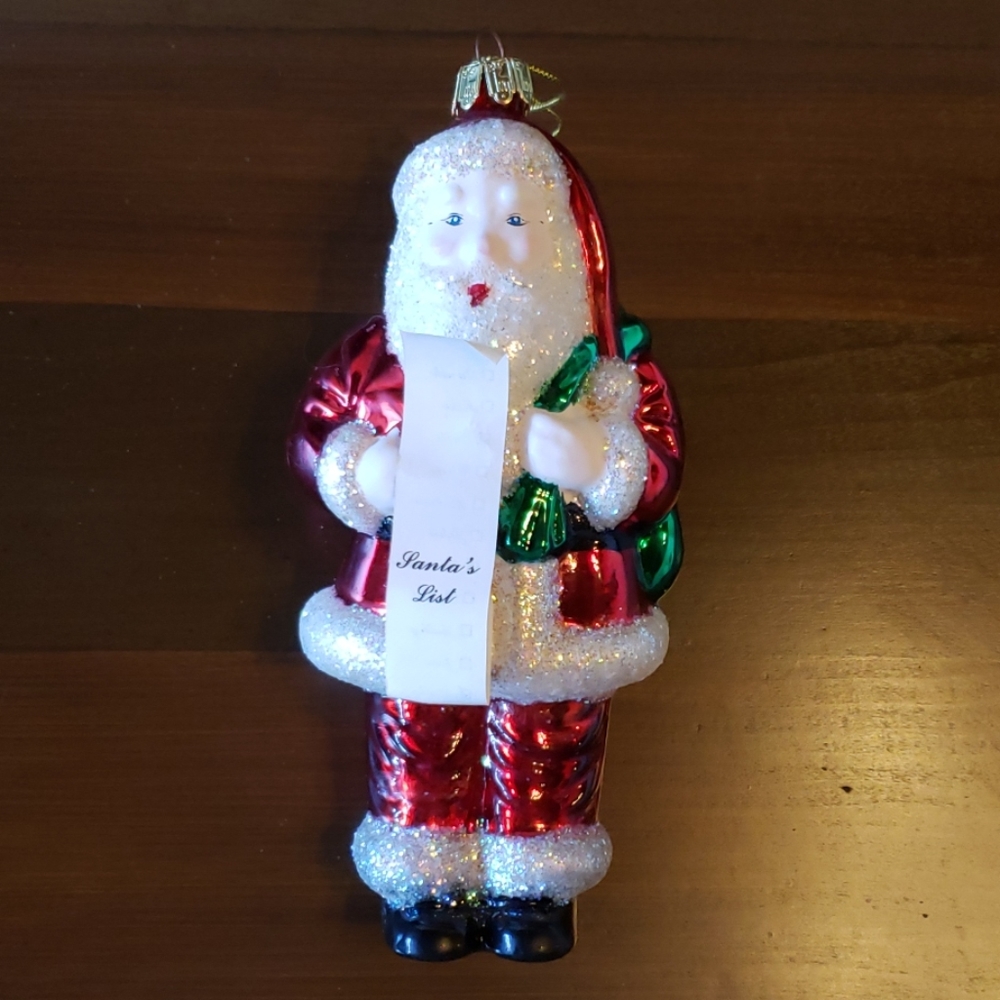 Santas Best Glass Ornament